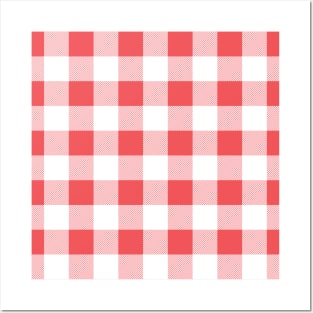 Northeastern farmer pattern red Posters and Art